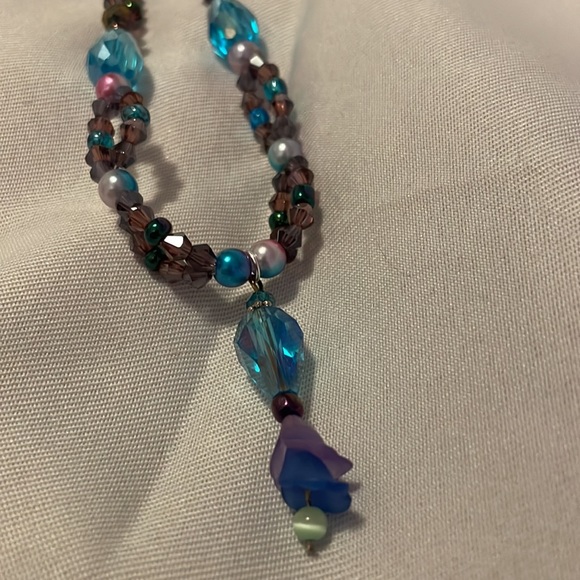 Handmade Artisan Jewelry Gift Set Necklace & Earrings Upcycled & New Beads - Picture 7 of 10